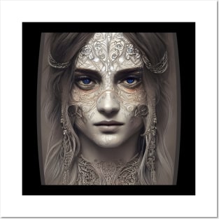 Boho Girl Portrait Burning Man Inspired Posters and Art